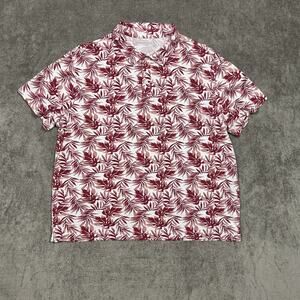 Banana Republic Polo Shirt Mens XL Graphic Pique Leaves Casual